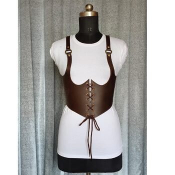 Female Warrior Leather Corset Underbust