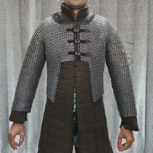 Chainmail Hauberk 9mm Flat Ring Riveted with Solid Rings ...
